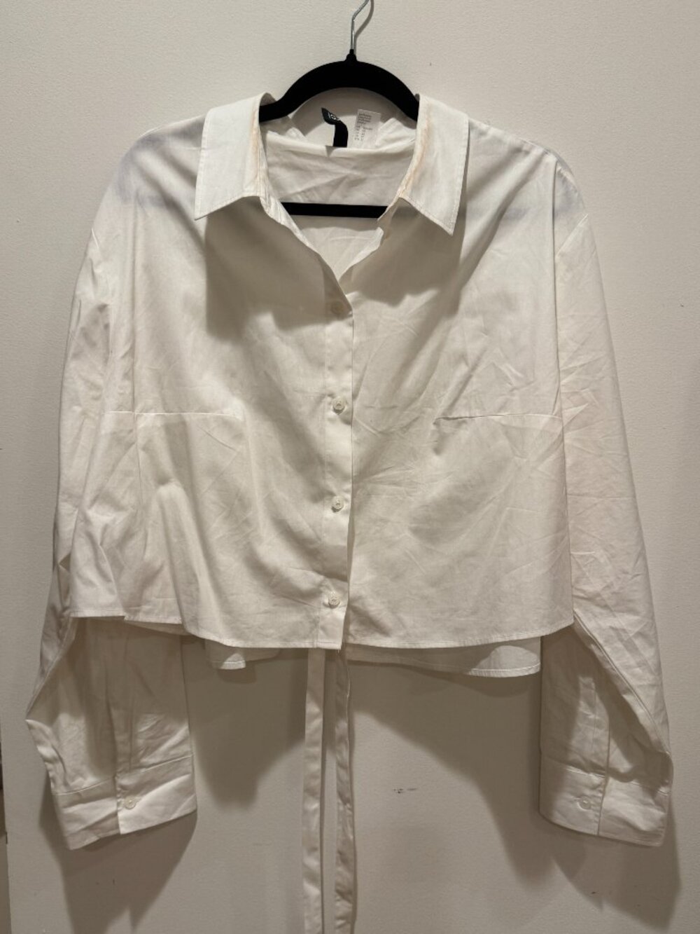 H&M Cropped Oxford with open tie back - XL